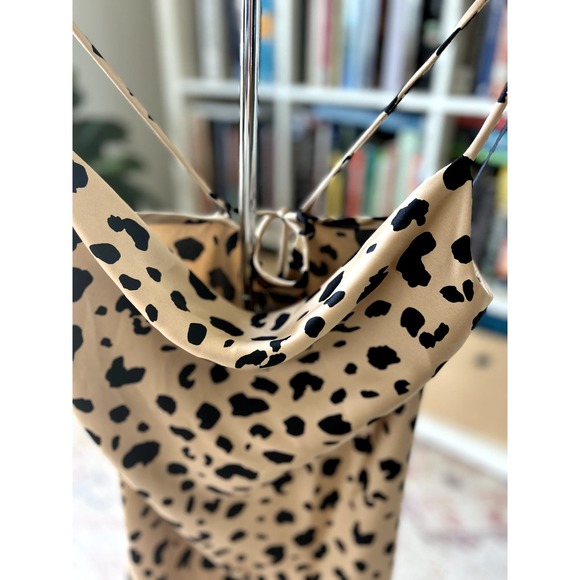 Renee C. leopard spaghetti strap cami slip dress size small - Picture 6 of 8